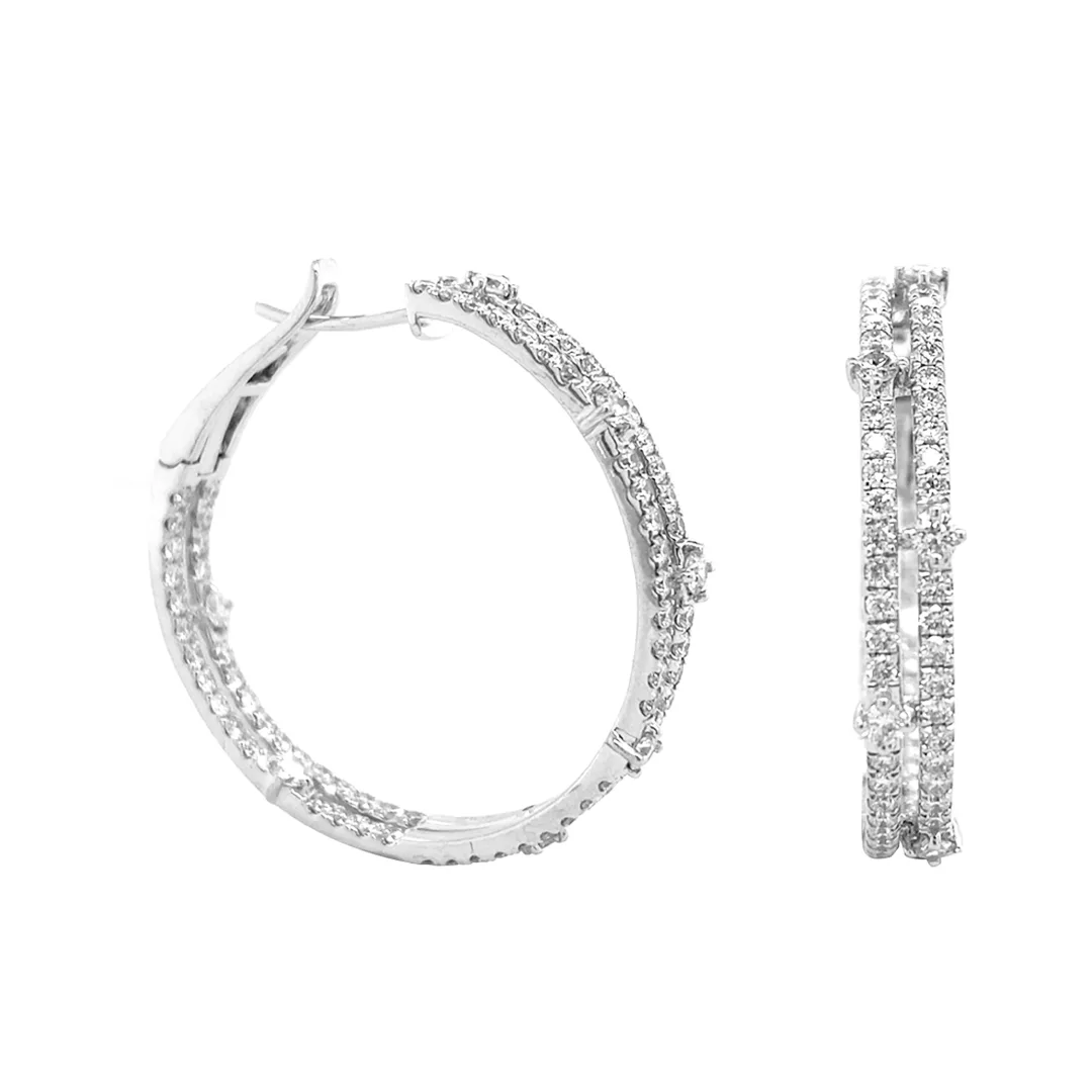 18K White Gold Diamond Earrings