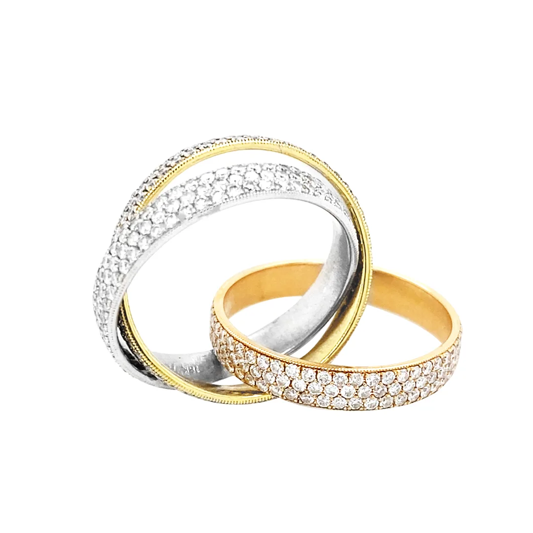 18K Tri-Color Gold Diamond Ring