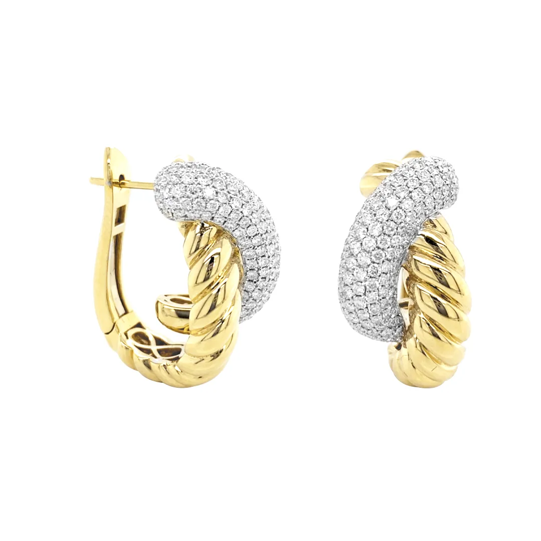 18K Two-Tone Diamond Earrings