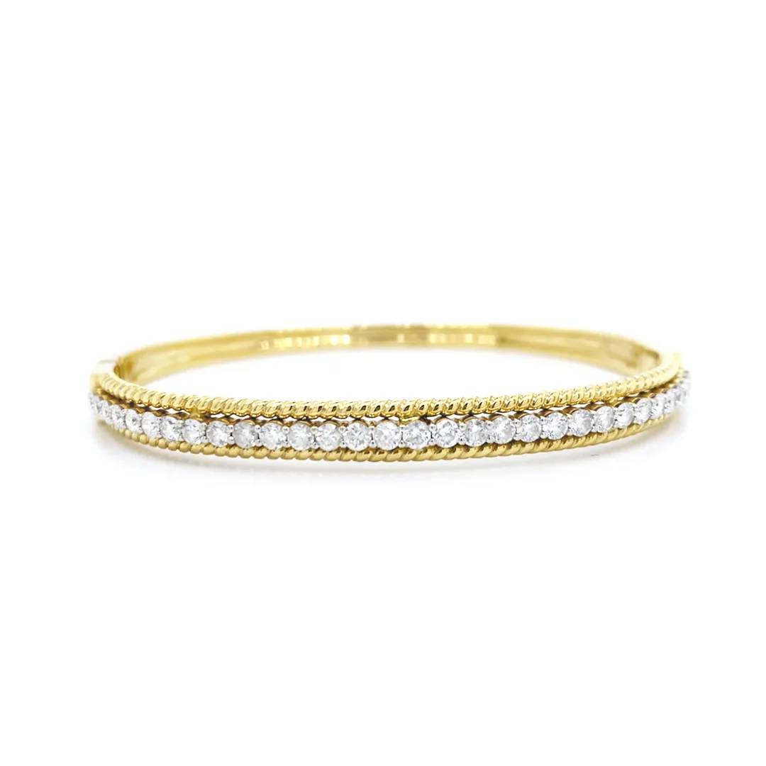 18K Yellow Gold Diamond Bangle