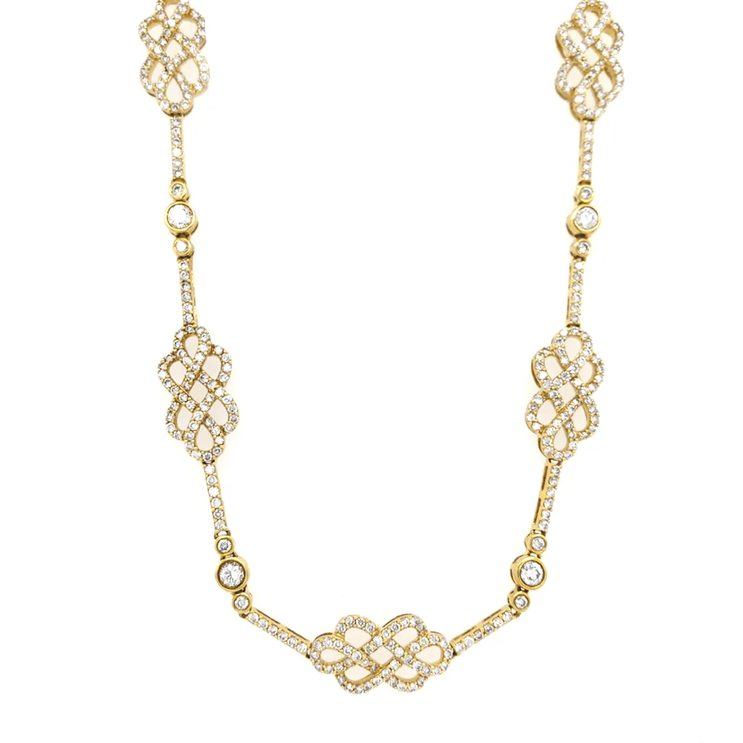 18K Yellow Gold Diamond Necklace