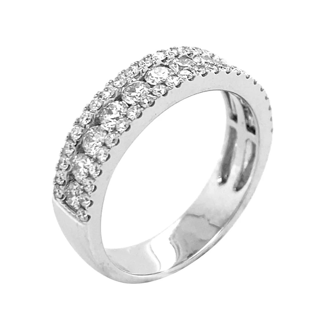 18K White Gold Diamond Band