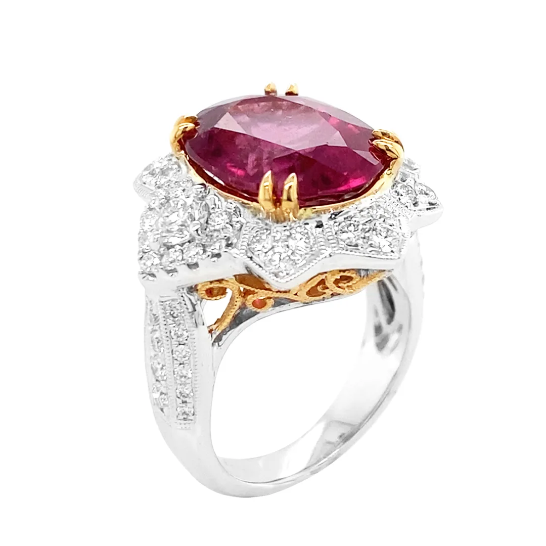 18K White Gold Rubellite Ring