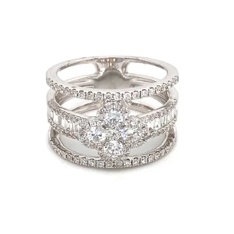 18K White Gold Diamond Band