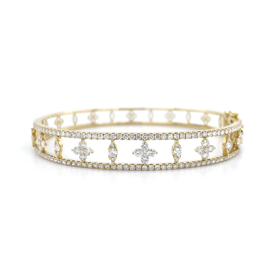 18K Yellow Gold Diamond Bangle