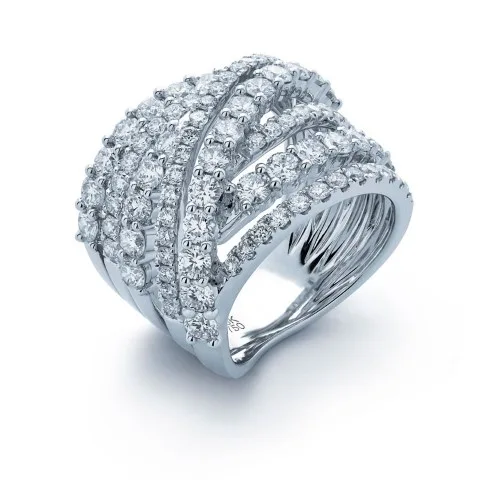 18K White Gold Diamond Band