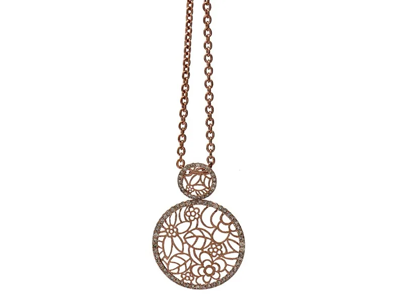 18K Rose Gold Brown Diamond Necklace