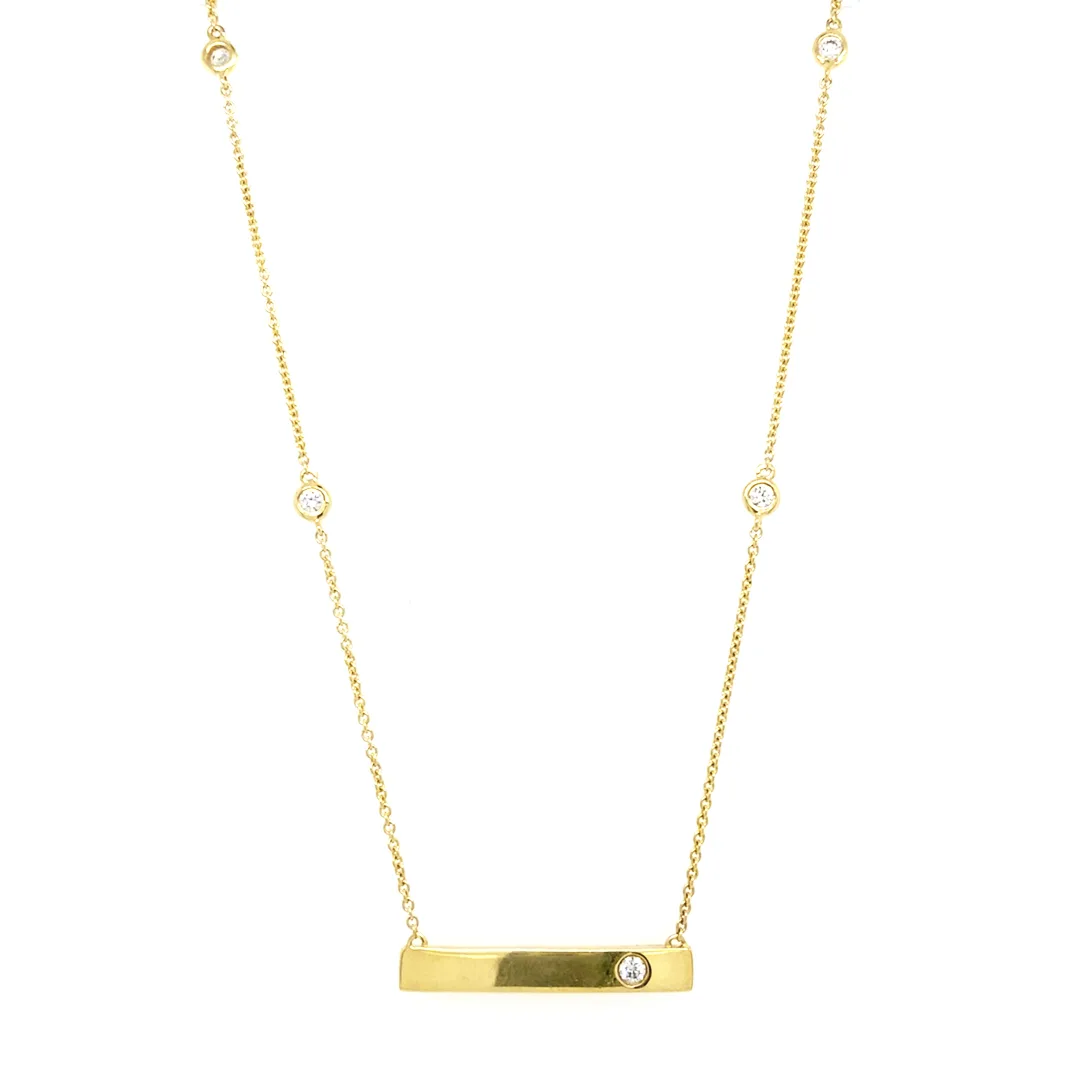 18K Yellow Gold Diamond Necklace