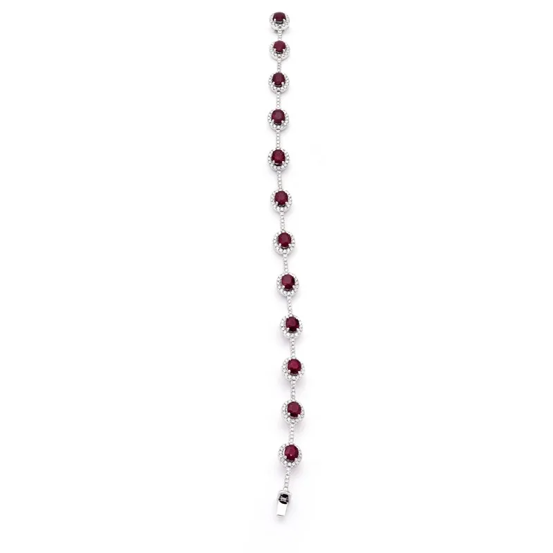 18K White Gold Ruby Bracelet