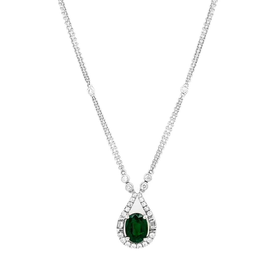 18K Yellow Gold Emerald Necklace