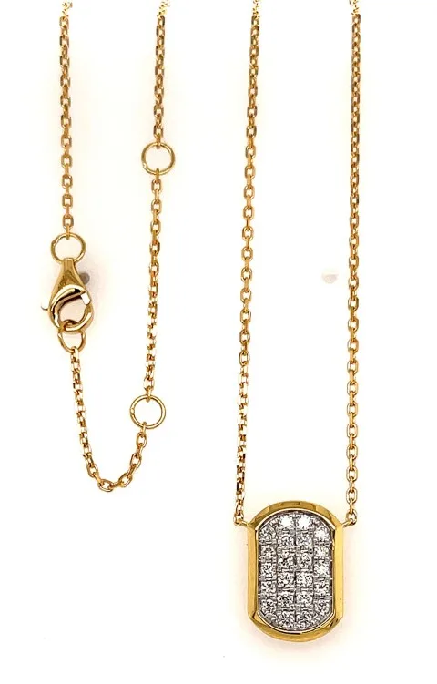 18K Yellow Gold Diamond Necklace