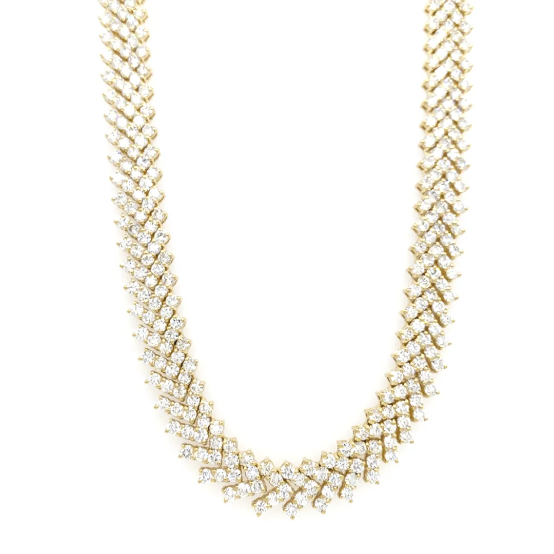 18K Yellow Gold Diamond Necklace
