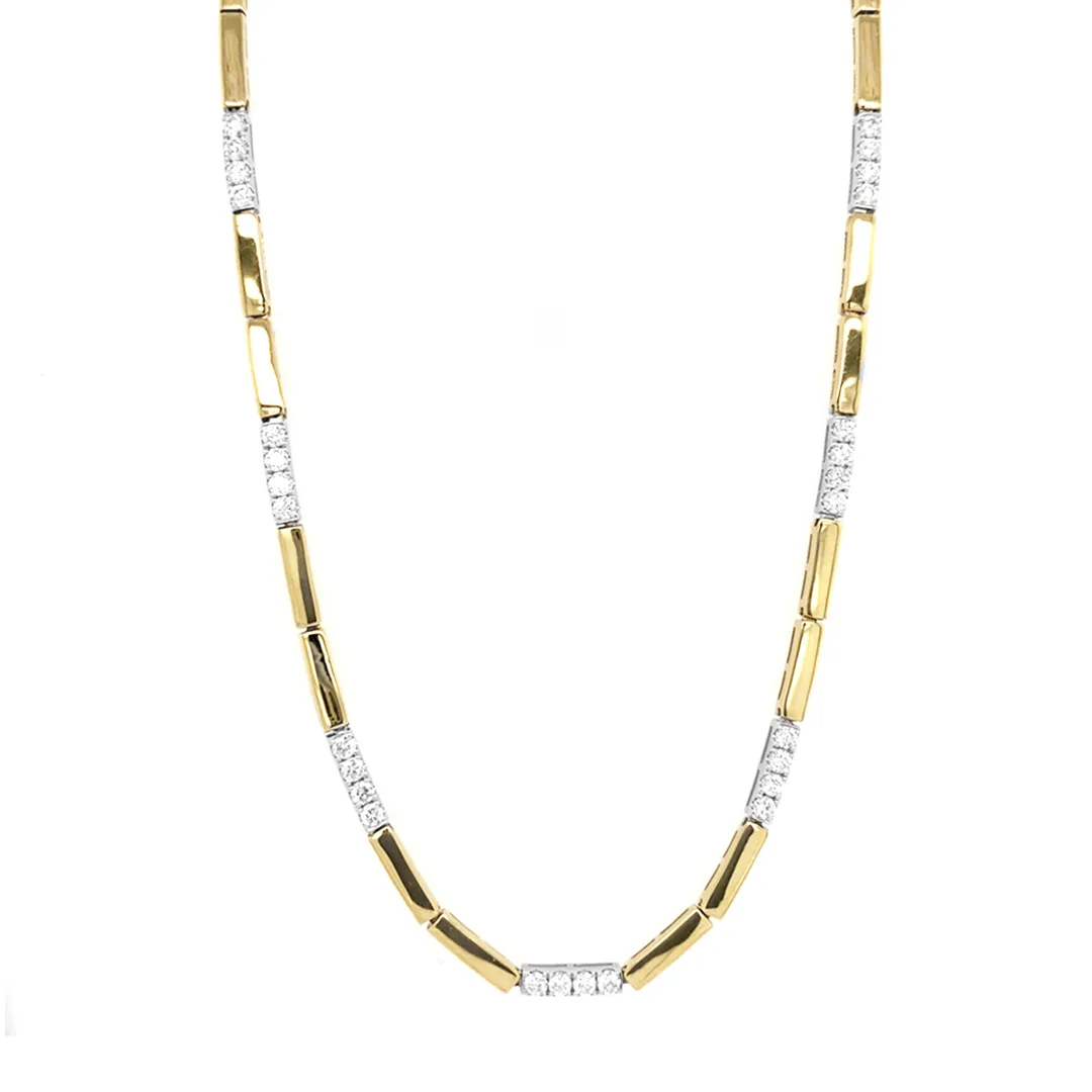 18K Two-Tone Gold Diamond Necklace