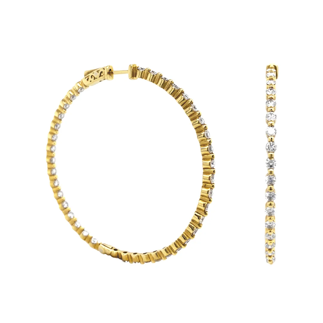 18K Yellow Gold Hoop Earrings