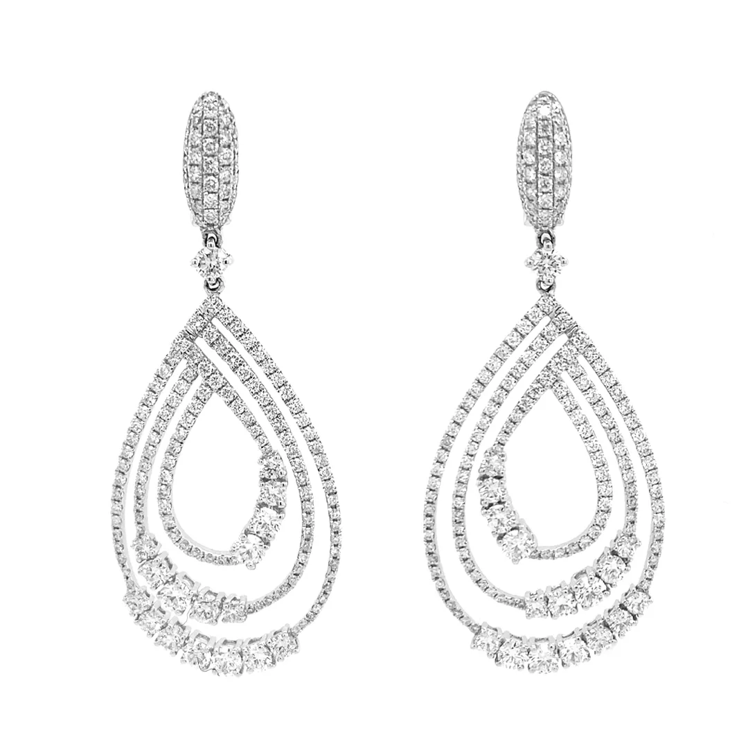 18K White Gold Diamond Earrings