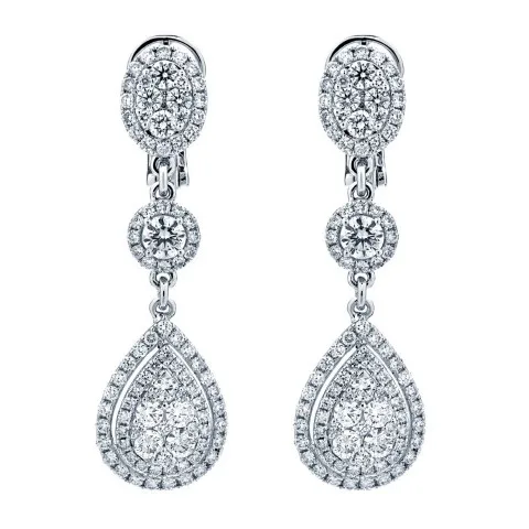 18K White Gold Diamond Earrings