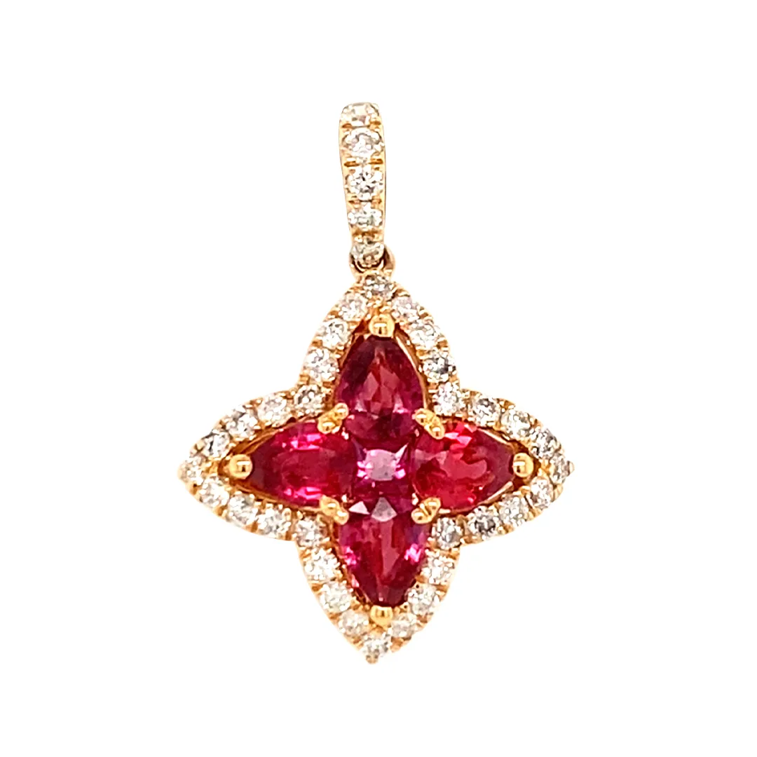 18K Rose Gold Ruby Pendant