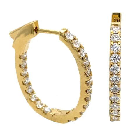 18K Yellow Gold Hoop Earrings