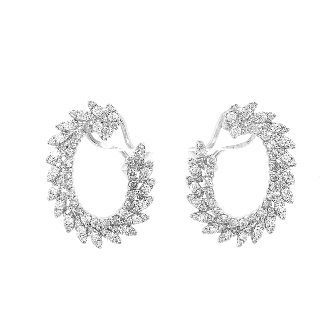 18K White Gold Diamond Earrings