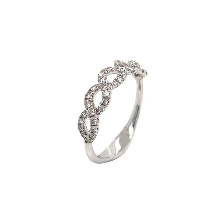18K White Gold Diamond Band