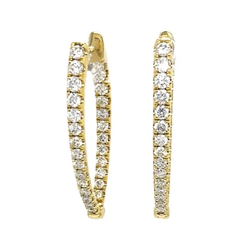 18K Yellow Gold Diamond Earrings