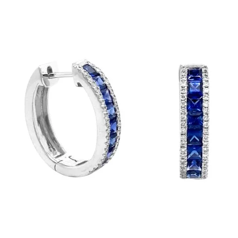 18K White Gold Sapphire Earrings