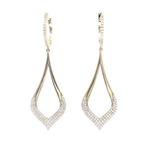 18K Yellow Gold Diamond Earrings