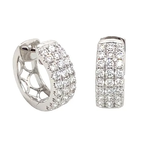 18K White Gold Huggie Earrings