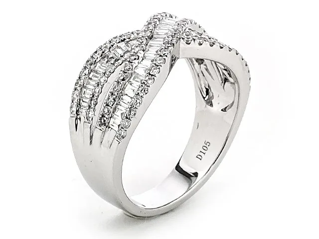 18K White Gold Diamond Band
