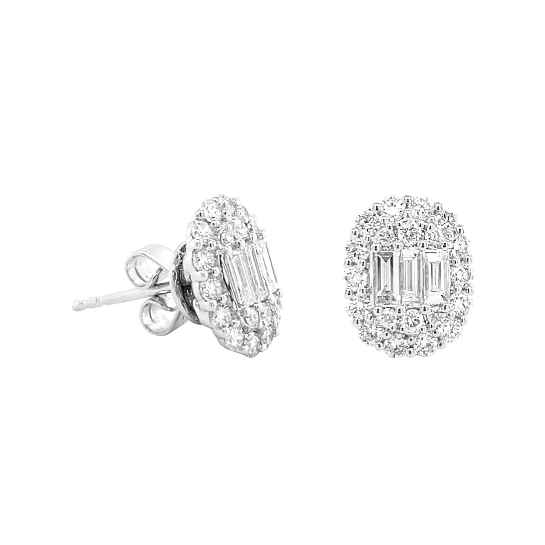 18K White Gold Diamond Earrings