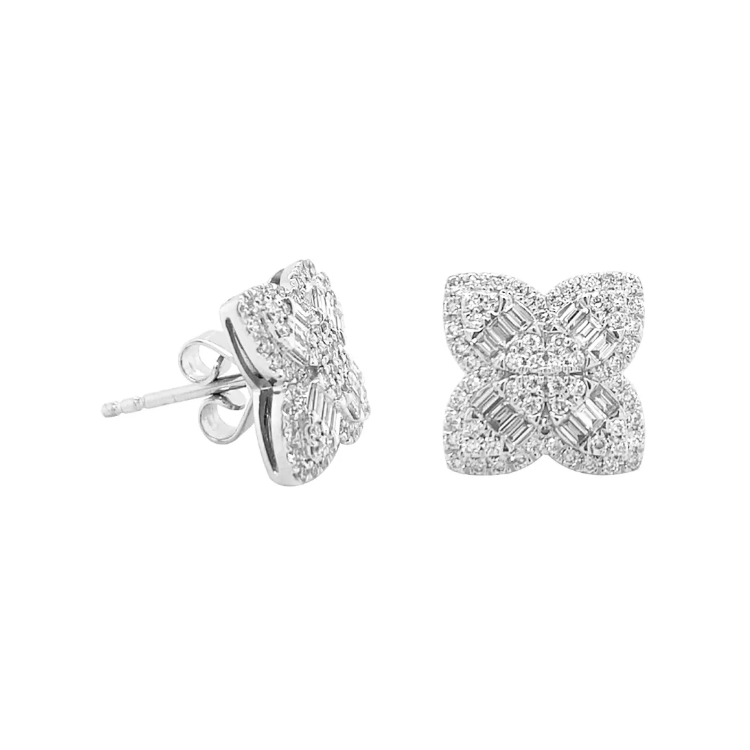 18K White Gold Diamond Earrings