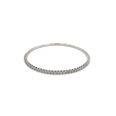 18K White Gold Diamond Bangle
