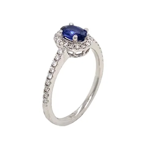 18K White Gold Sapphire Ring