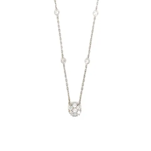 18K White Gold Diamond Necklace