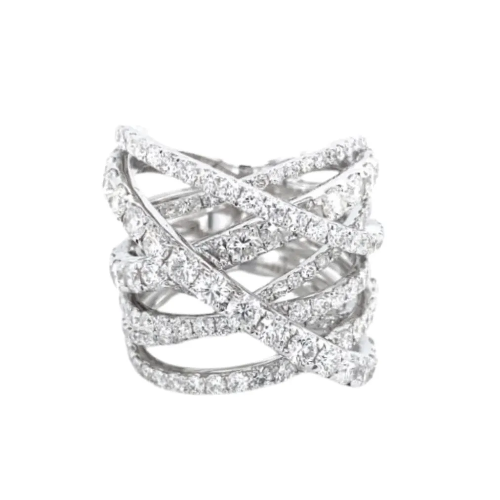 18K White Gold Diamond Band