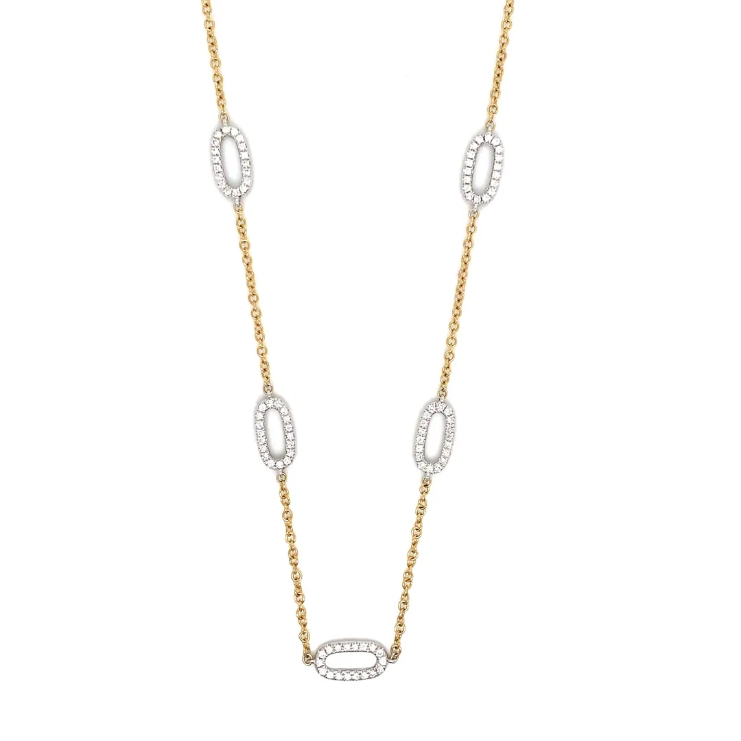 18K Two-Tone Gold Diamond Necklace