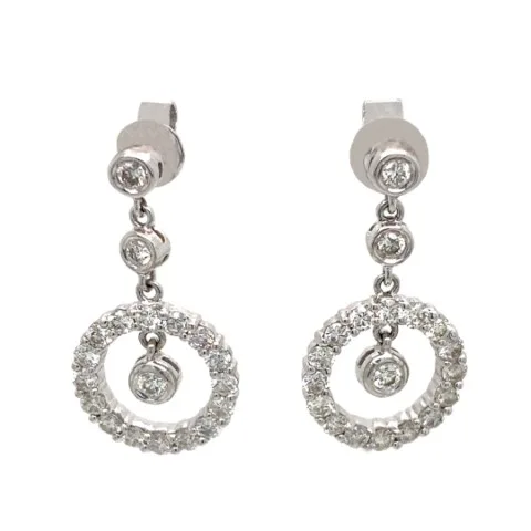 18K White Gold Diamond Earrings