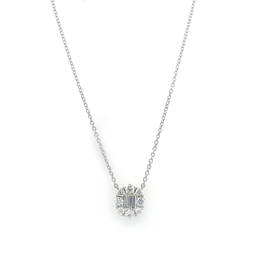 18K White Gold Diamond Necklace