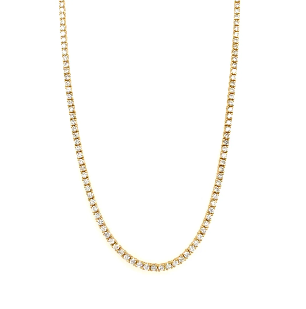 18K Yellow Gold Tennis Necklace