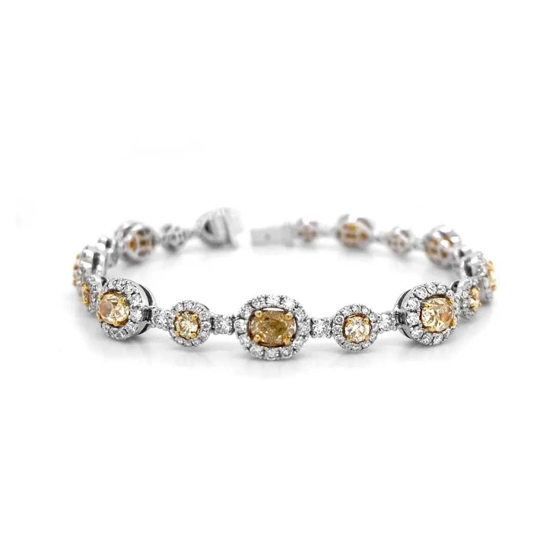 18K Two-Tone Yellow Diamond Bracelet