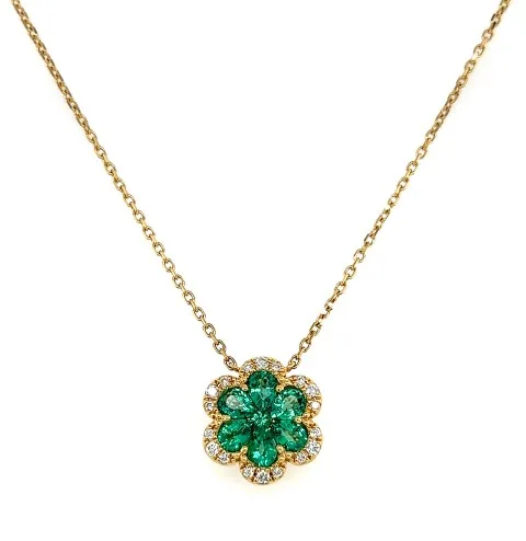 18K Yellow Gold Emerald Necklace