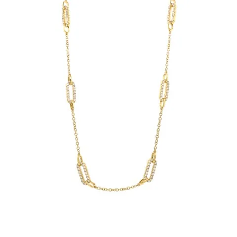 18K Yellow Gold Diamond Necklace