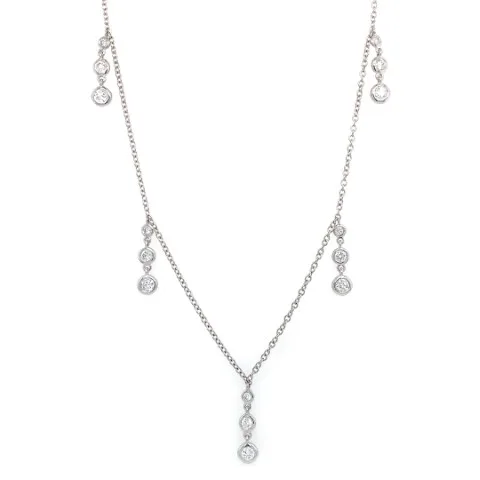 18K White Gold Diamond Necklace