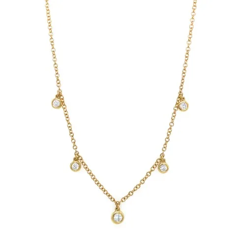 18K Yellow Gold Diamond Necklace