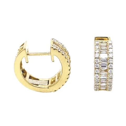18K Yellow Gold Huggie Earrings