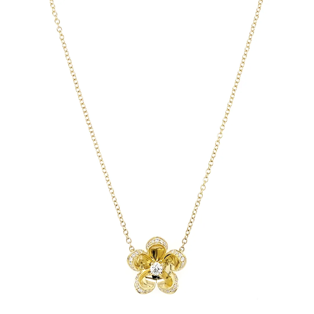 18K Yellow Gold Diamond Necklace