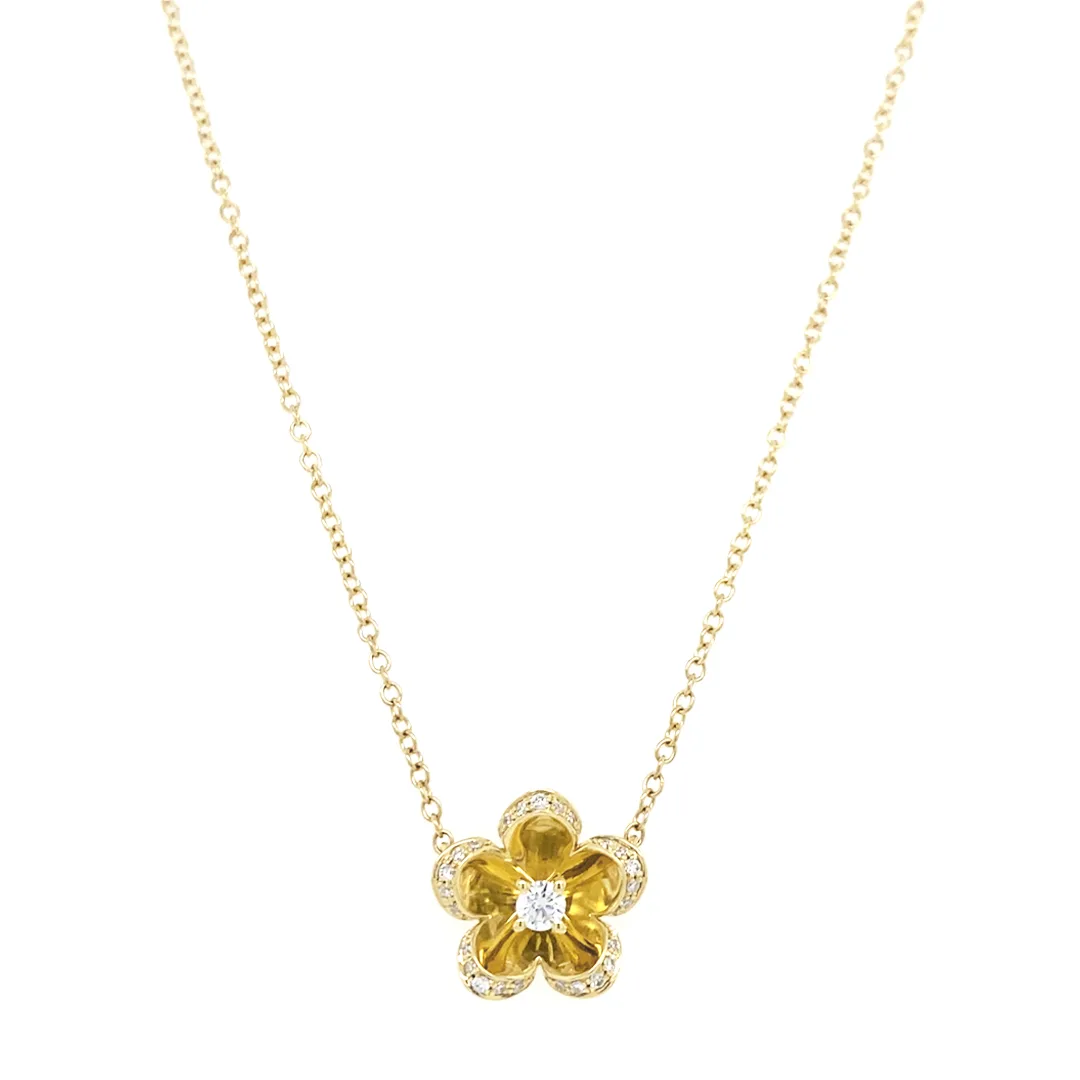 18K Yellow Gold Diamond Necklace