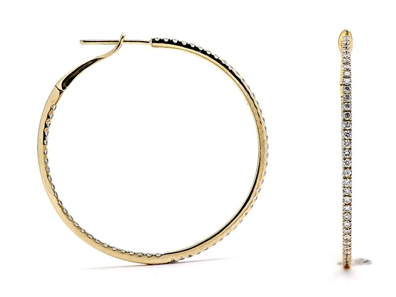18K Yellow Gold Hoop Earrings