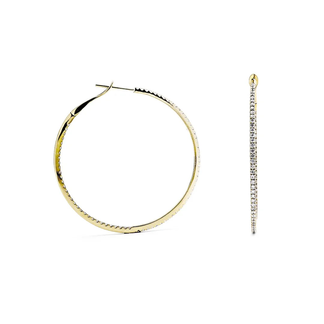 18K Yellow Gold Hoop Earrings
