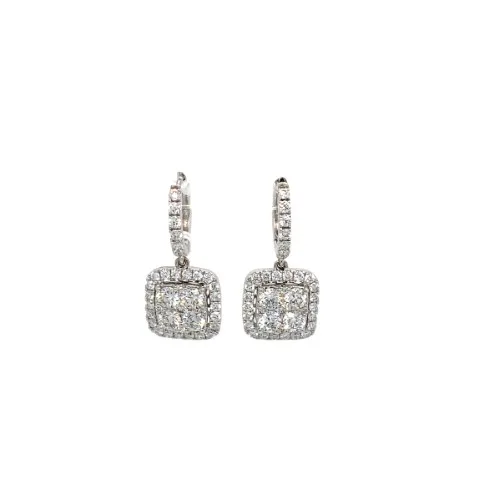 18K White Gold Diamond Earrings
